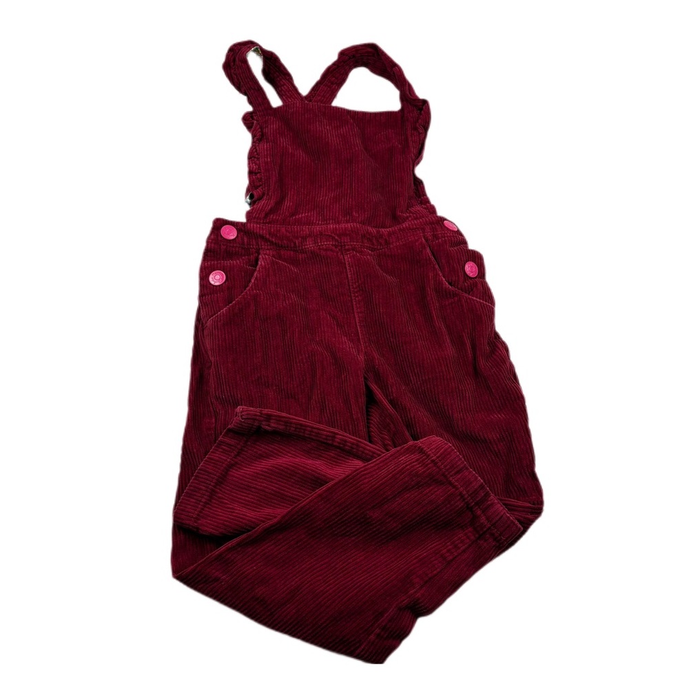 Mini Boden Burgundy Corduroy Overalls Girls Size 5-6 years